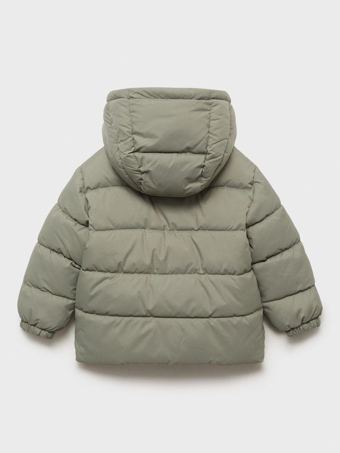 Product image 2 of 4, which shows Mango Kids' Aldo Hooded Puffer Coat, Green, 9-12 months