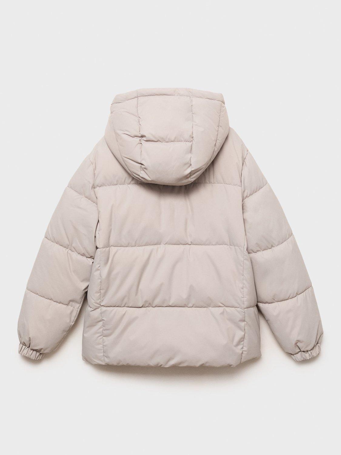 Product image 2 of 4, which shows Mango Kids' America Hooded Puffer Jacket, Pastel Brown, 6 years
