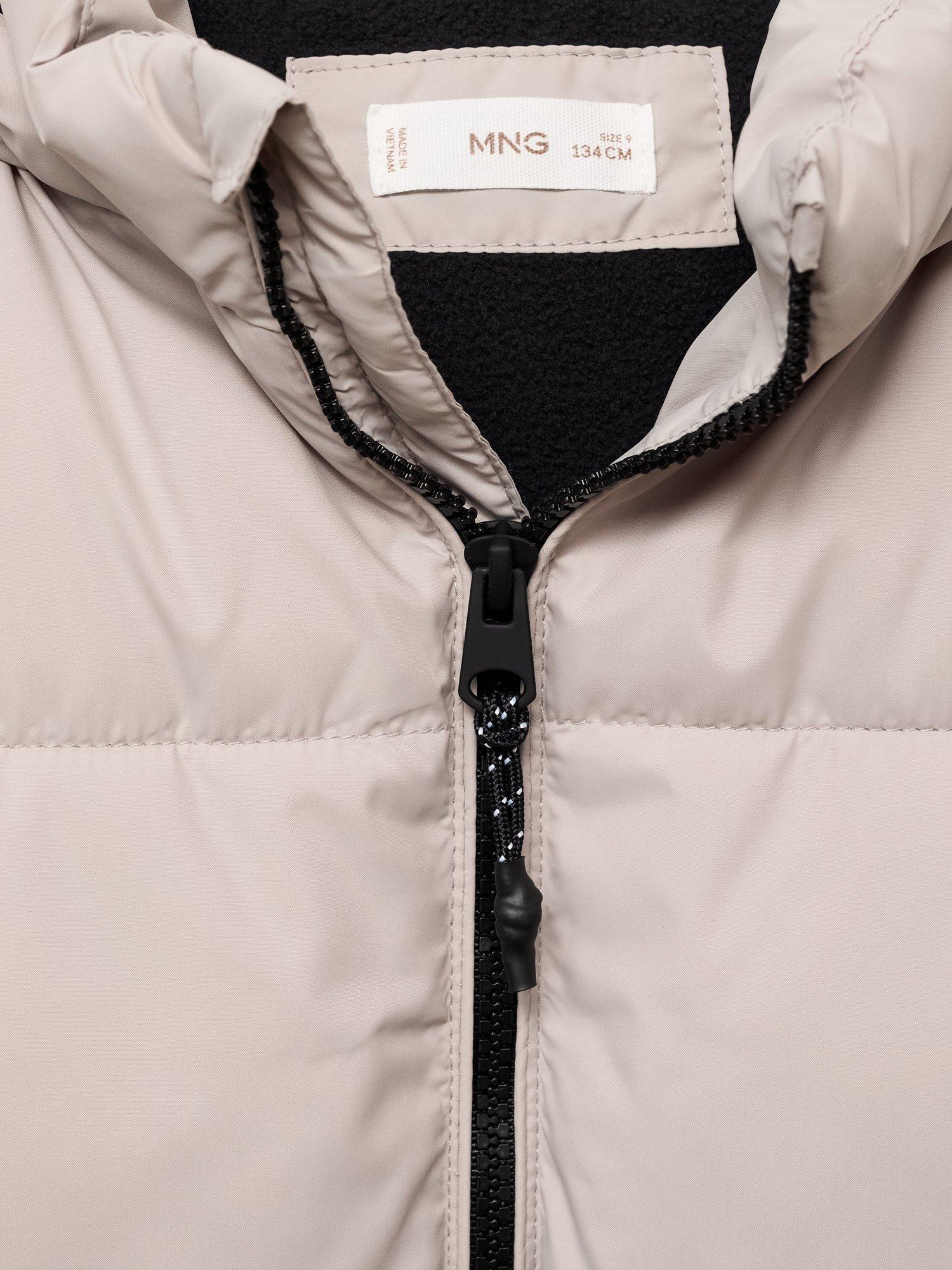 Product image 4 of 4, which shows Mango Kids' America Hooded Puffer Jacket, Pastel Brown, 6 years