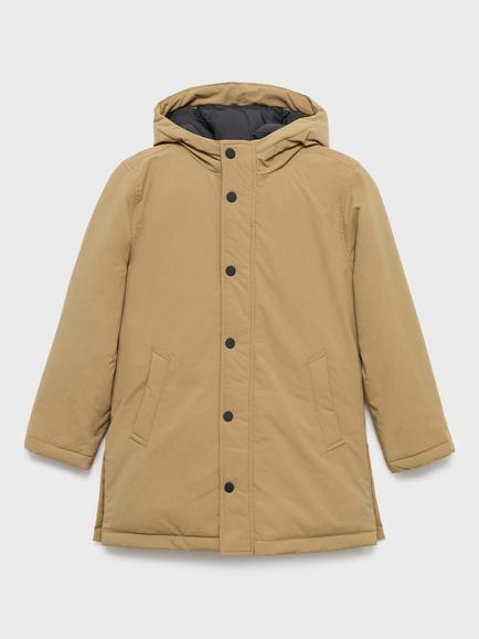 Mango Kids' Steve Hooded Puffer Coat, Medium Brown, Medium Brown