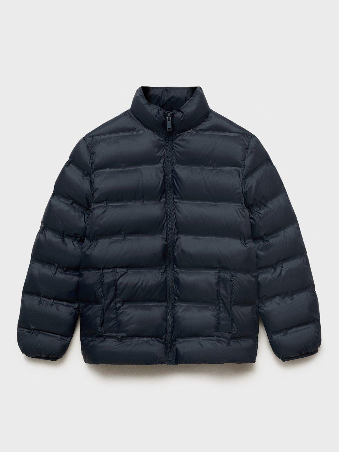 Product image 1 of 4, which shows Mango Kids' Unico Puffer Jacket, Navy, 6 years