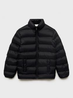 Mango Kids' Unico Puffer Jacket, Black