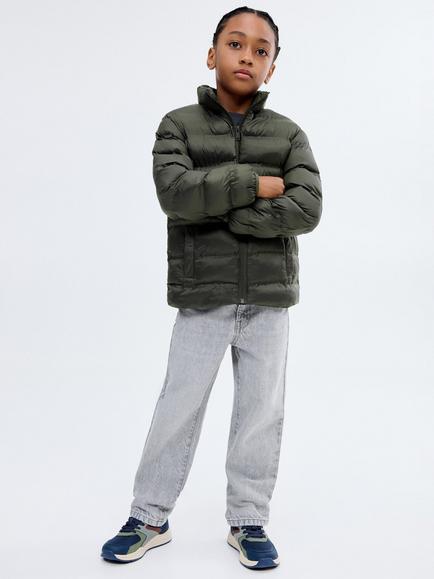 Mango Kids' Unico Puffer Jacket, Medium Green