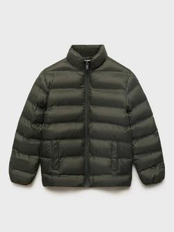 Mango Kids' Unico Puffer Jacket - view 2, Medium Green