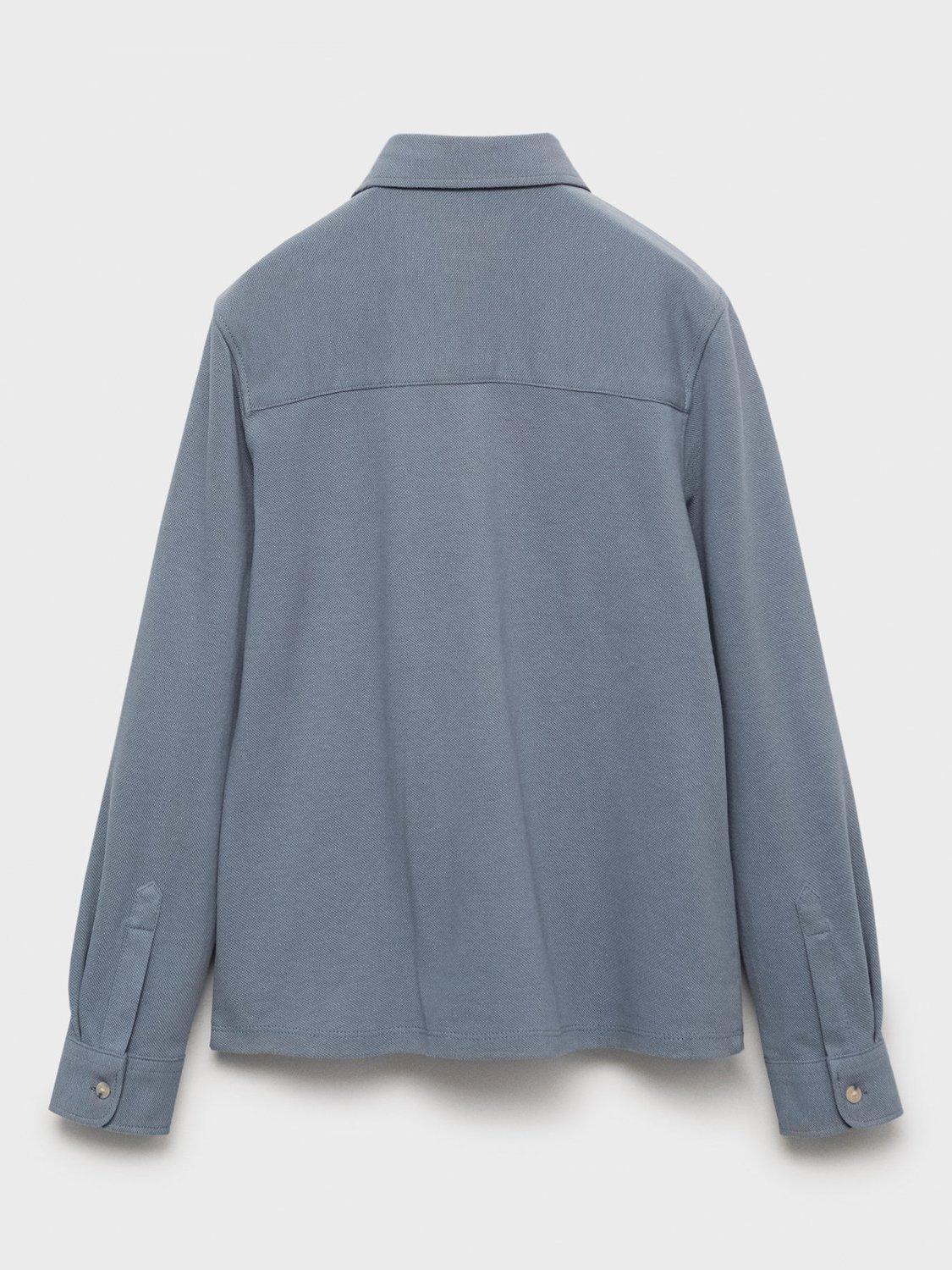Product image 2 of 4, which shows Mango Kids' Fran Long Sleeve Shirt, Medium Blue, 6 years