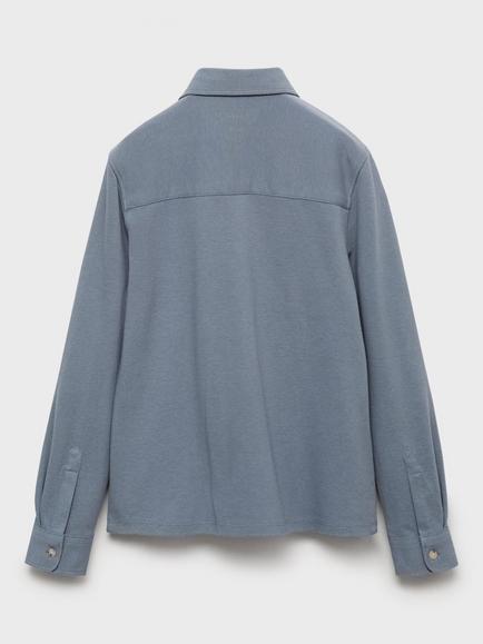 Mango Kids' Fran Long Sleeve Shirt, Medium Blue - view 2, Medium Blue
