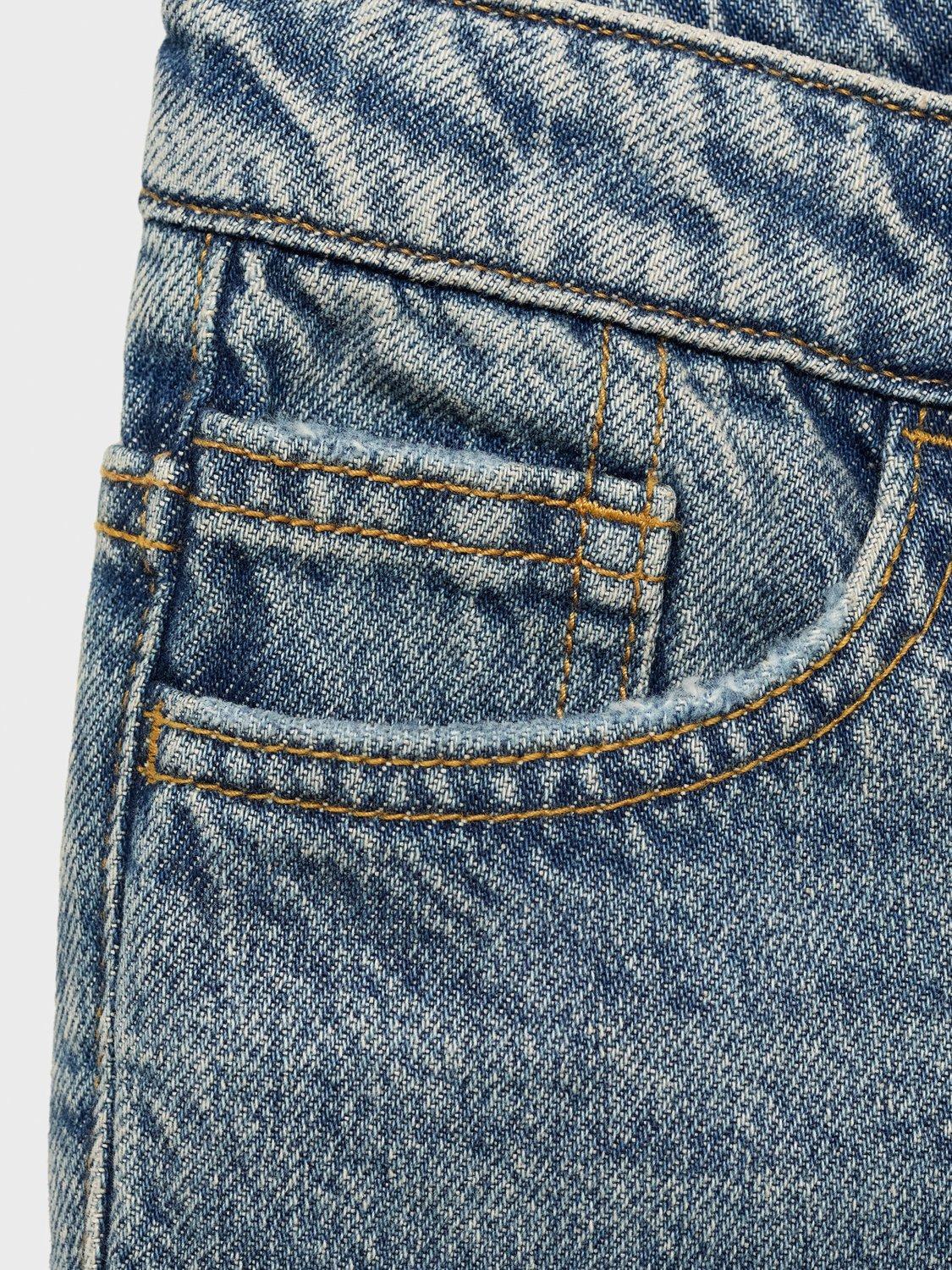 Product image 4 of 5, which shows Mango Kids' Denim Dad Jeans, Open Blue, 9 years