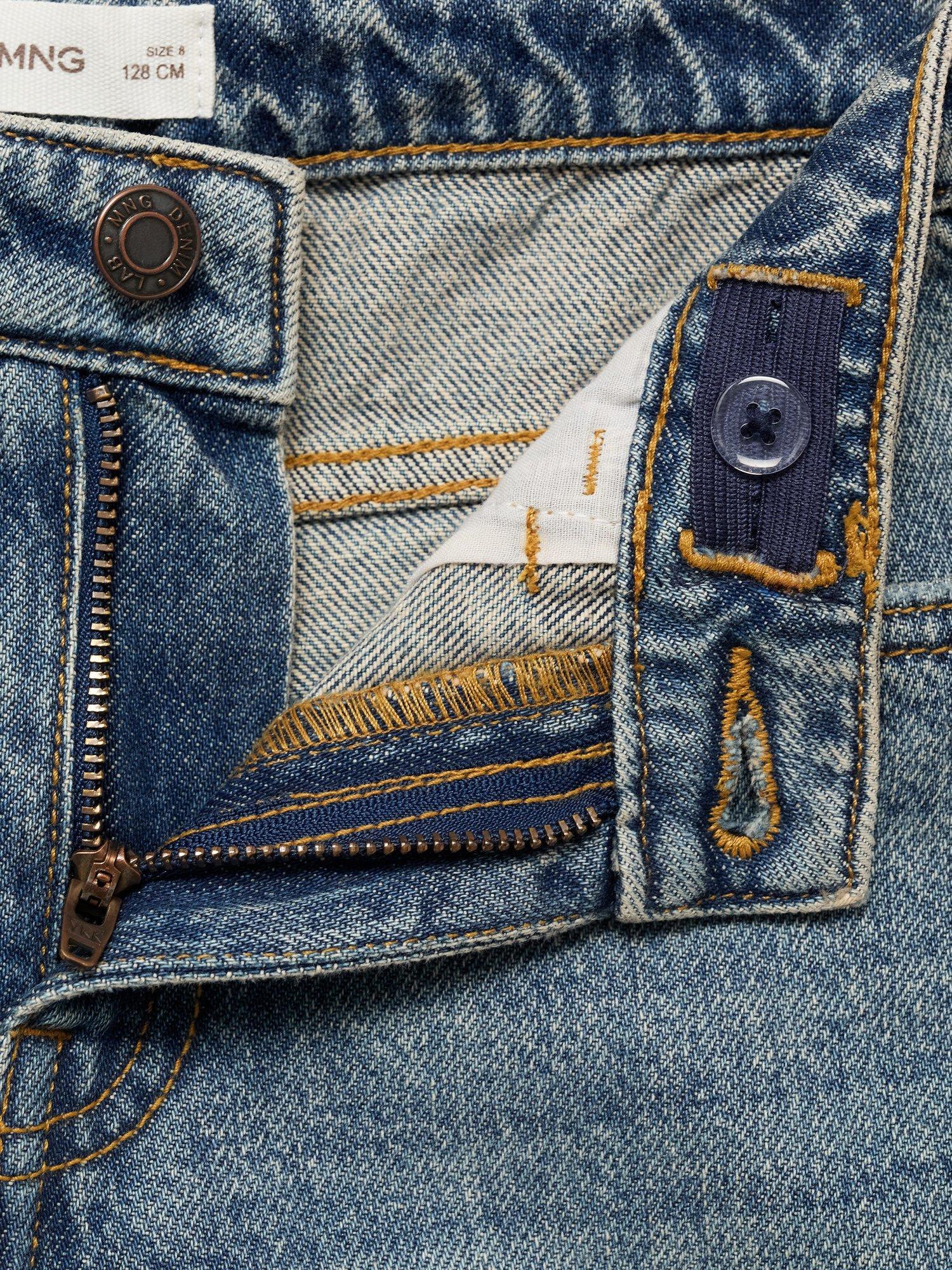 Product image 5 of 5, which shows Mango Kids' Denim Dad Jeans, Open Blue, 9 years