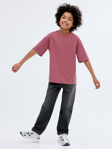 Mango Kids' Denim Dad Jeans, Open Grey