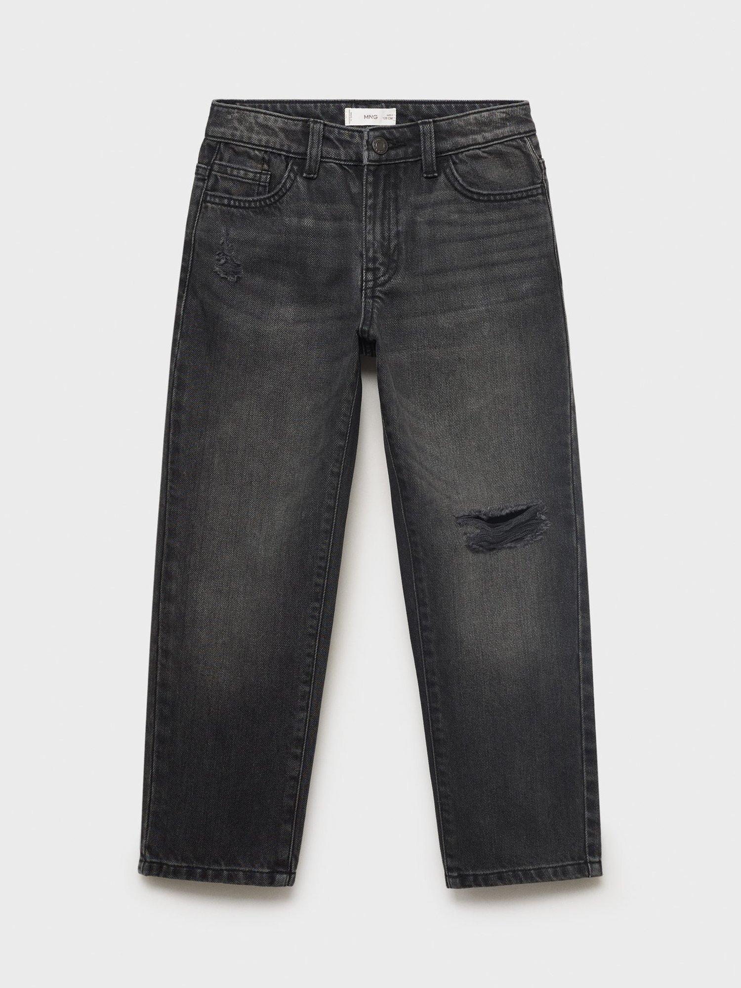 Product image 2 of 5, which shows Mango Kids' Denim Dad Jeans, Open Grey, 6 years