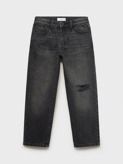 Mango Kids' Denim Dad Jeans - view 2, Open Grey