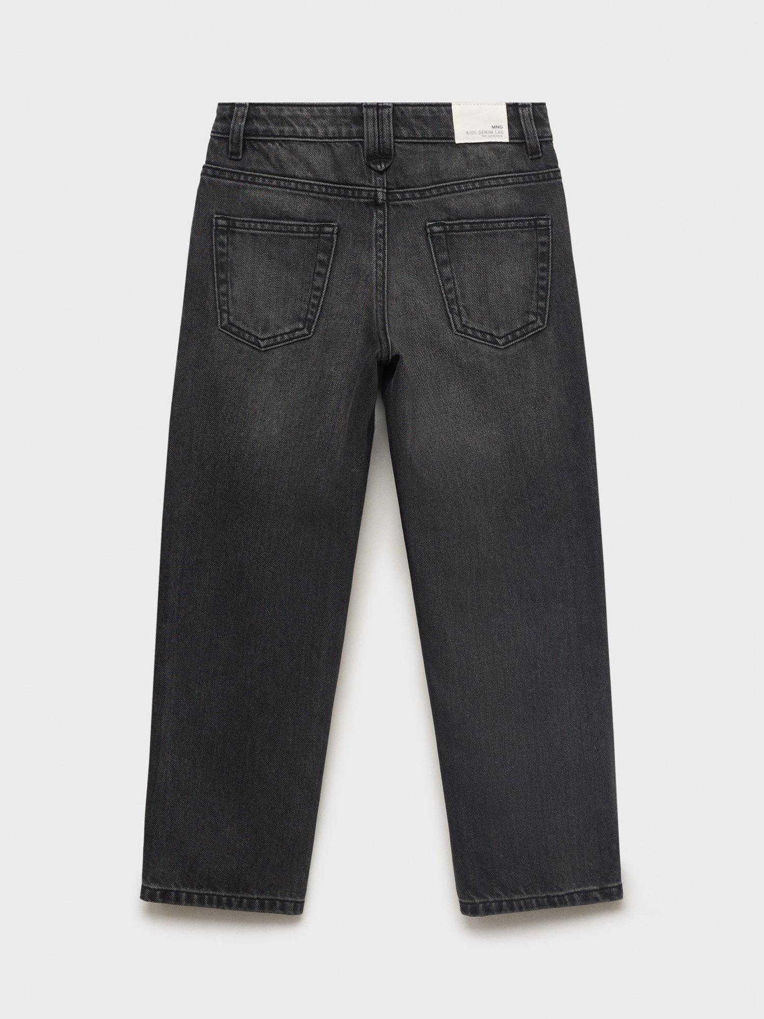 Product image 3 of 5, which shows Mango Kids' Denim Dad Jeans, Open Grey, 6 years