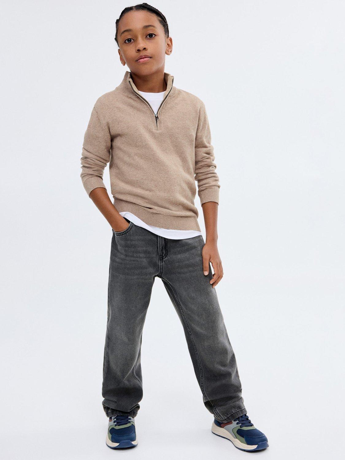 Product image 1 of 6, which shows Mango Kids' Denim Jogger Jeans, Grey, 11 years