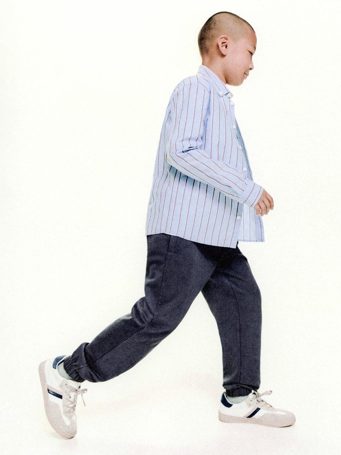 Product image 2 of 6, which shows Mango Kids' Cotton Drawstring Joggers, Dark Grey, 7 years