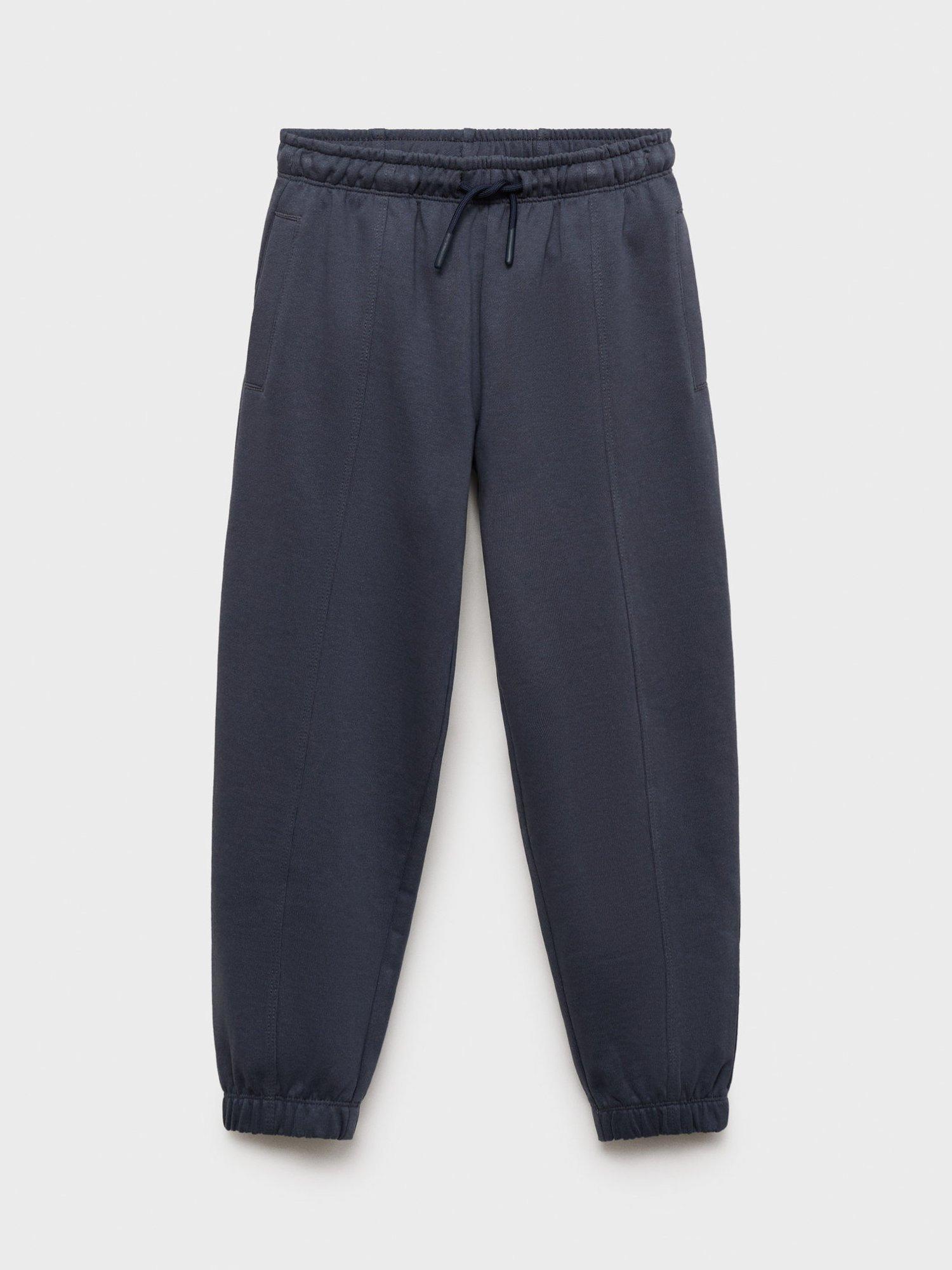 Product image 3 of 6, which shows Mango Kids' Cotton Drawstring Joggers, Dark Grey, 7 years