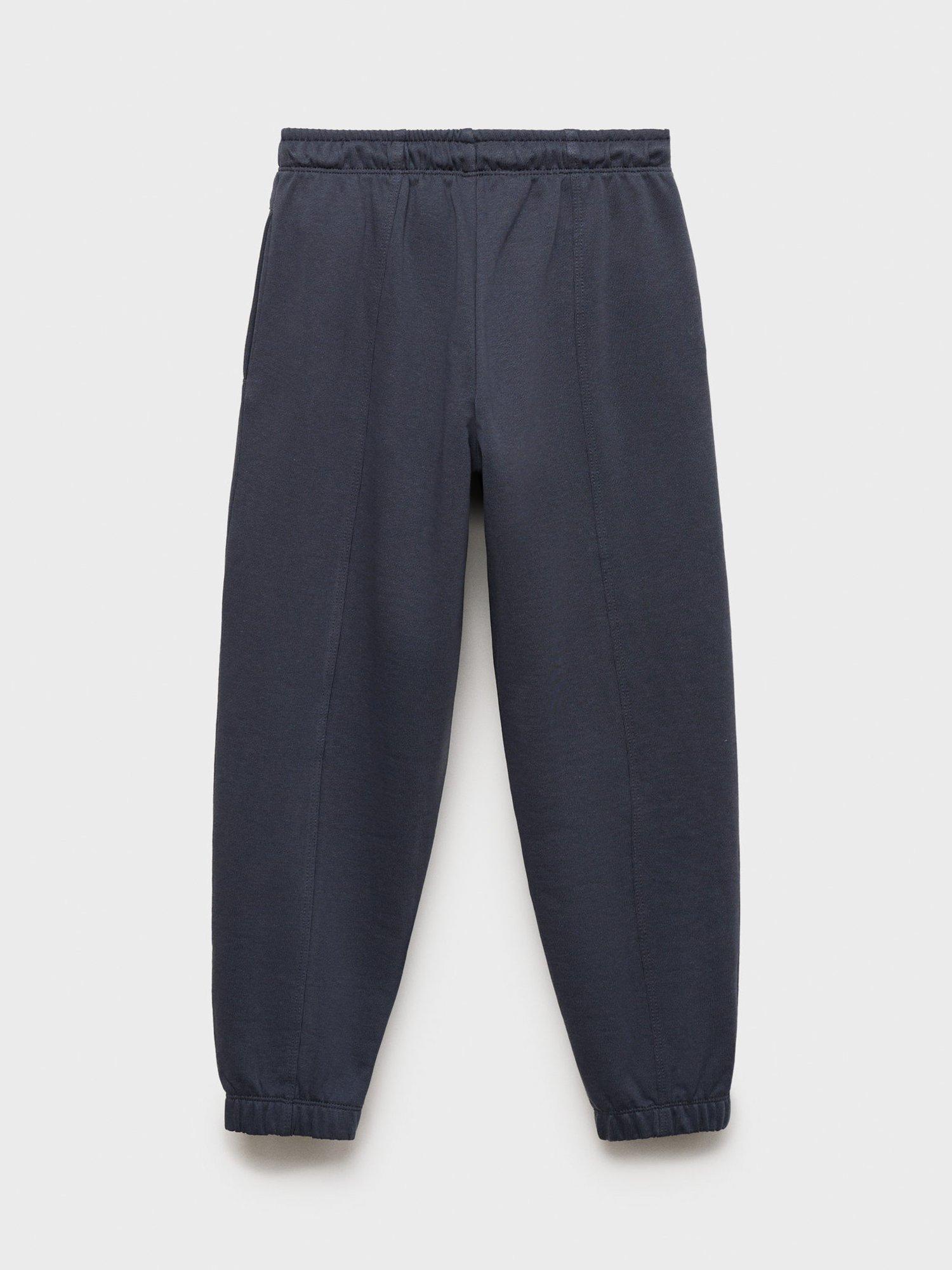 Product image 4 of 6, which shows Mango Kids' Cotton Drawstring Joggers, Dark Grey, 7 years