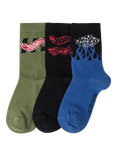 Lindex Kids' Hot Wheels Socks, Pack of 3, Black/Multi