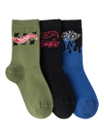 Lindex Kids' Hot Wheels Socks, Pack of 3, Black/Multi