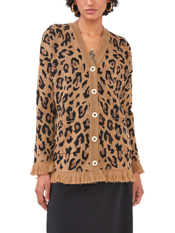 Hayley Menzies Cosmic Cat Wool Rich Cardigan, Brown Multi - view 2, Brown Multi