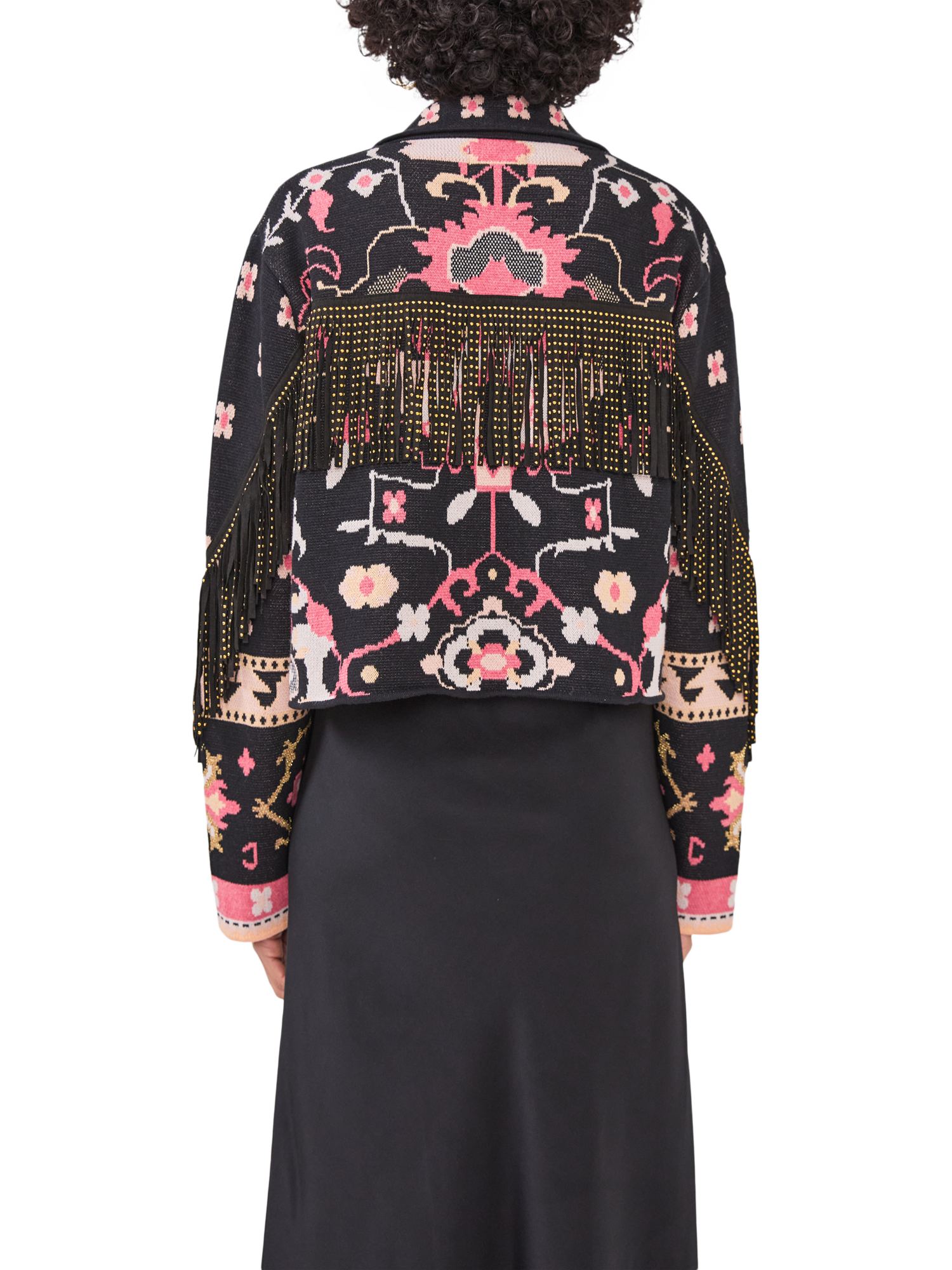 Product image 4 of 9, which shows Hayley Menzies Desert Loom Jacket, Black/Multi, S