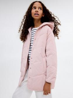 Mango Kids' Bea Quilted Coat, Pink, Pink