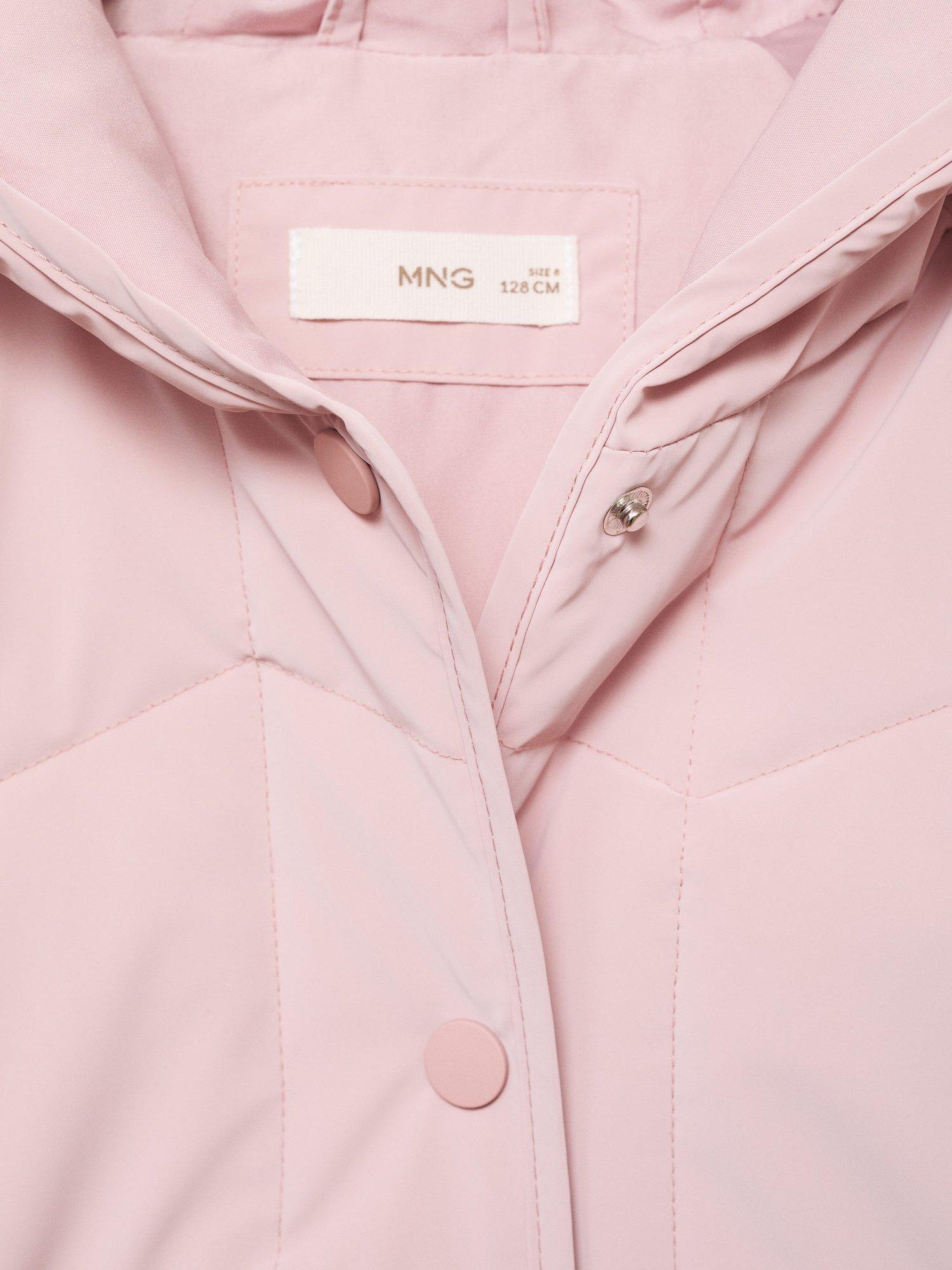 Product image 7 of 7, which shows Mango Kids' Bea Quilted Coat, Pink, 10 years