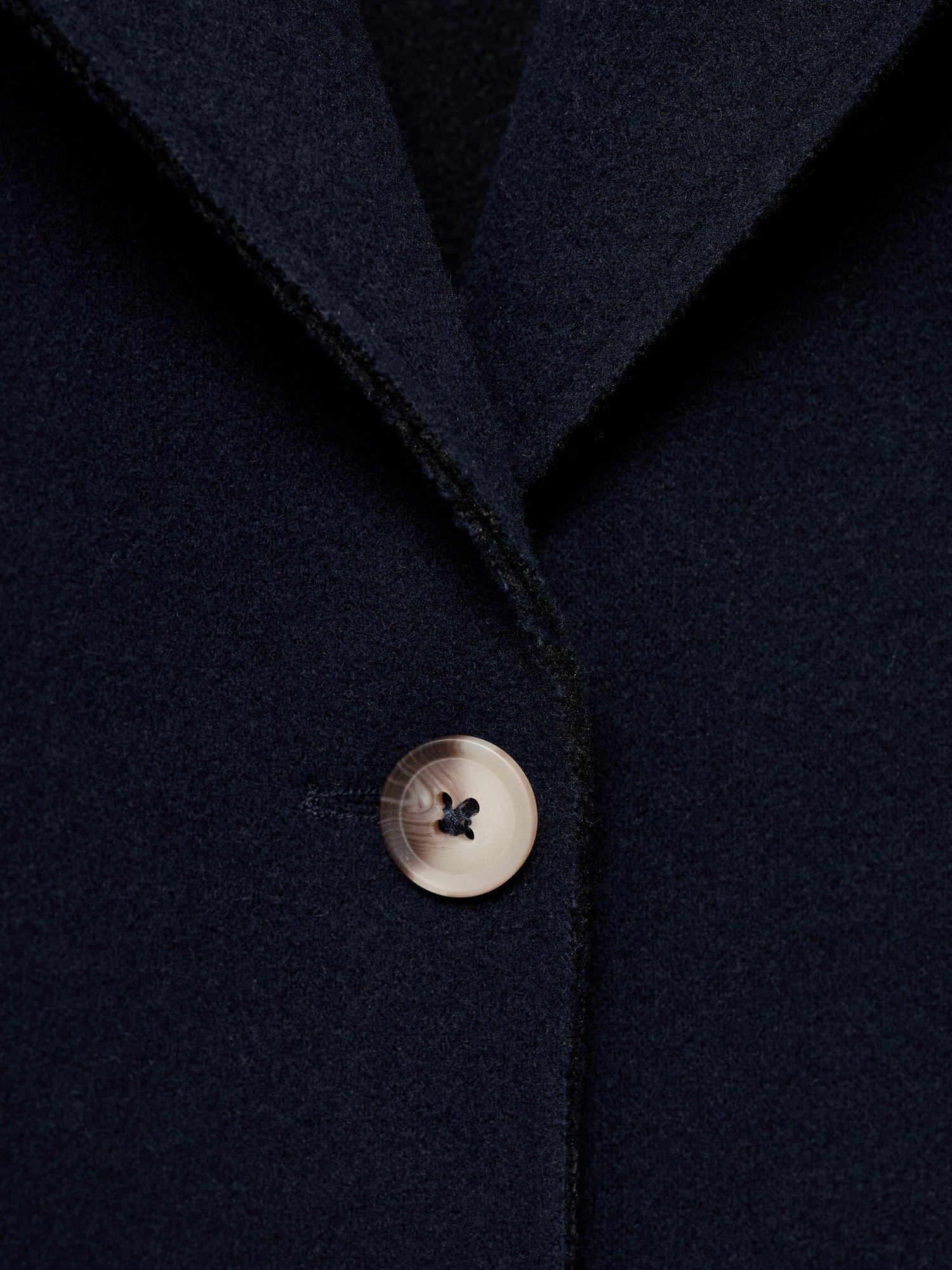 Product image 5 of 6, which shows Mango Kids' Carla Single Breasted Midi Coat, Navy, 11 years