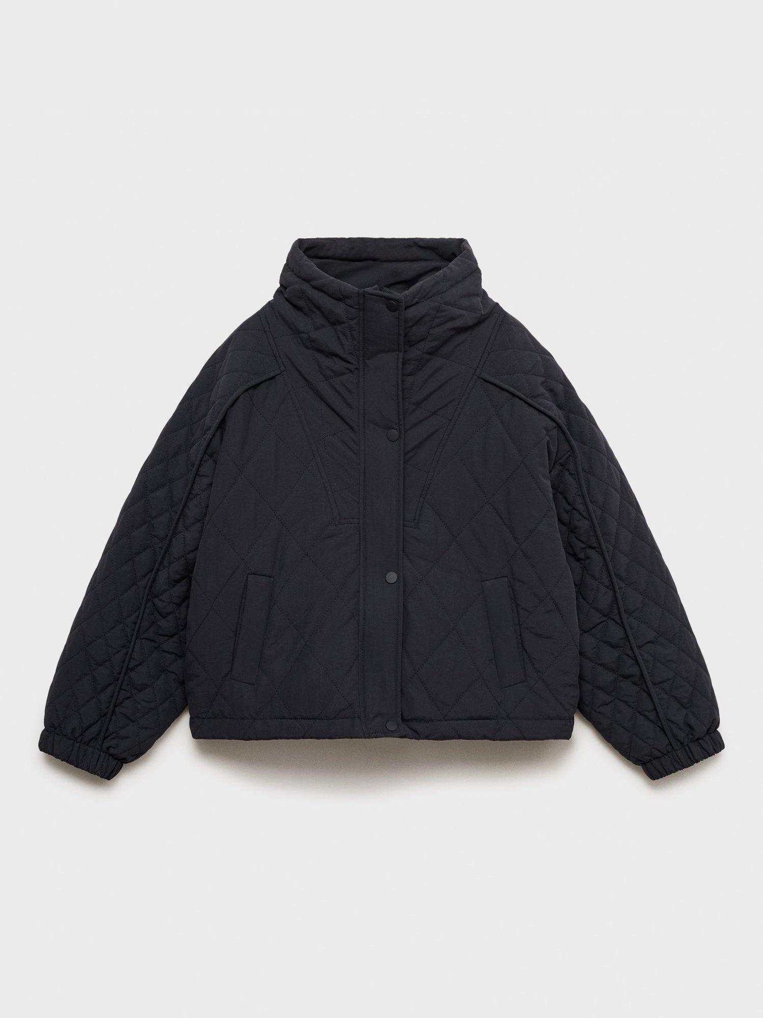 Product image 3 of 7, which shows Mango Kids' Filipa Textured Jacket, Navy, 11 years