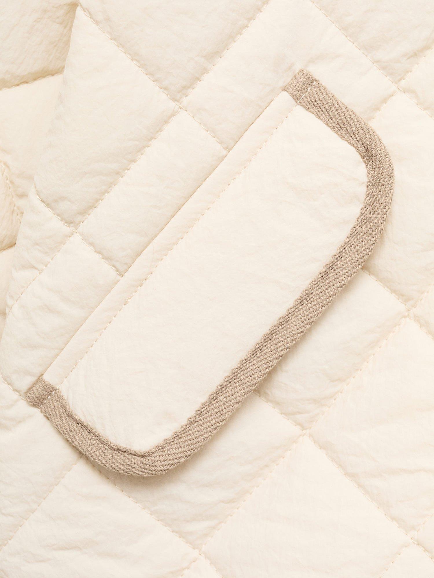 Product image 4 of 5, which shows Mango Kids' Paloma Quilted Jacket, Light Beige, 11 years