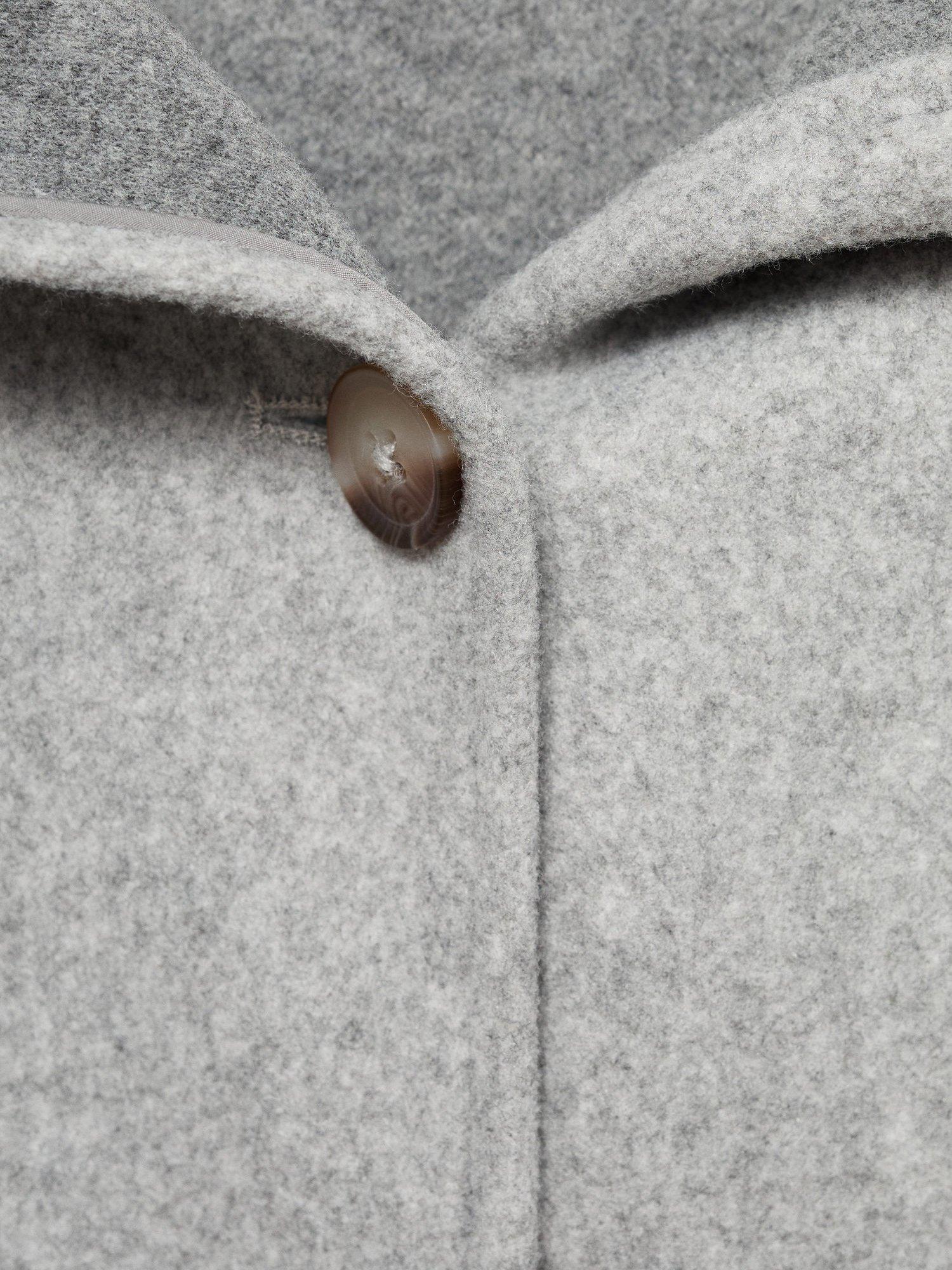 Product image 4 of 4, which shows Mango Kids' Sandra Hooded Midi Coat, Grey, 9 years