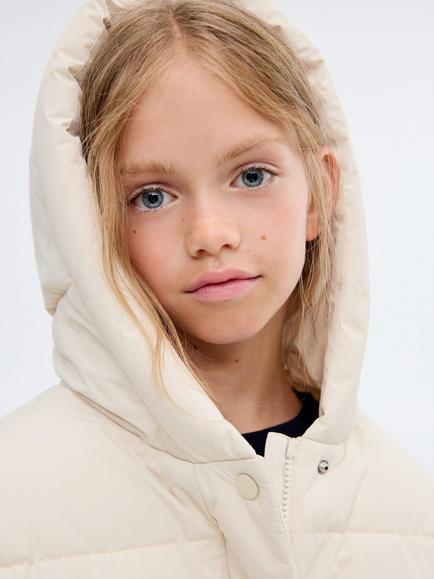 Mango Kids' Tina Quilted Jacket, Light Beige - view 2, Light Beige
