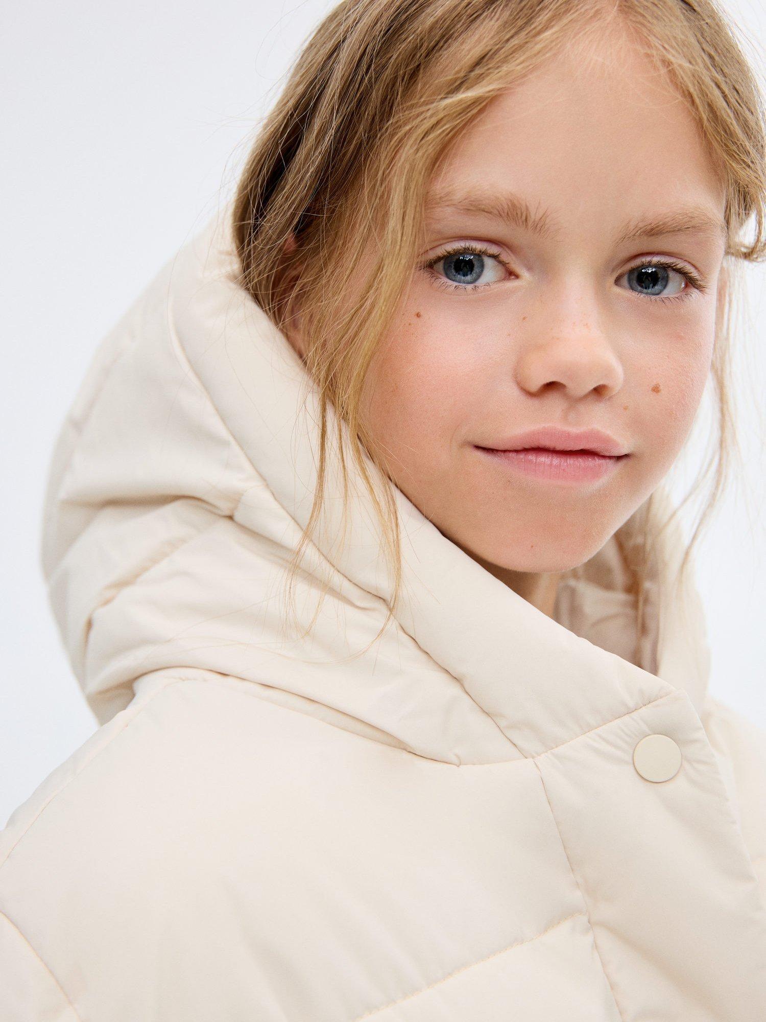 Product image 6 of 7, which shows Mango Kids' Tina Quilted Jacket, Light Beige, 10 years