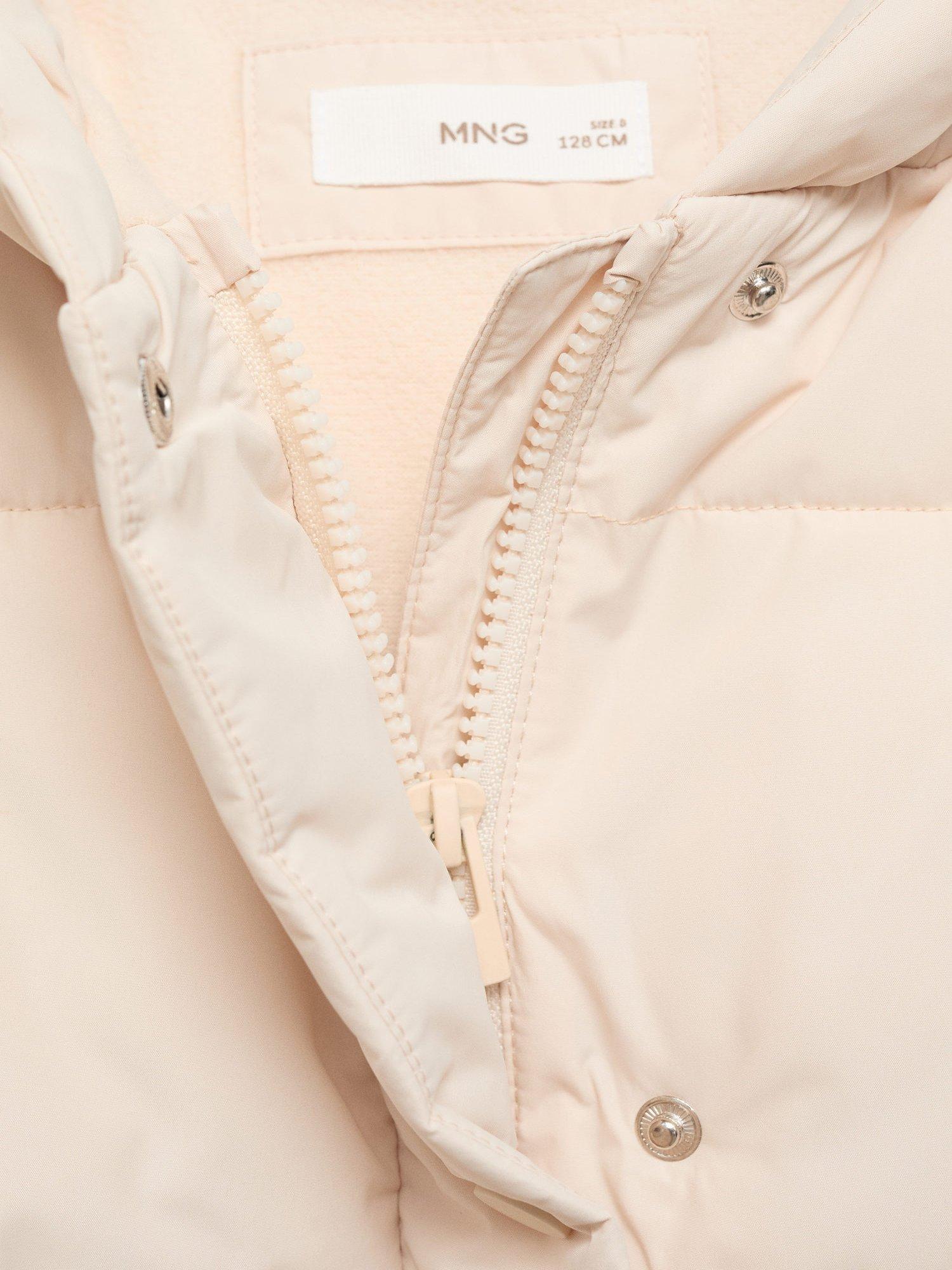 Product image 7 of 7, which shows Mango Kids' Tina Quilted Jacket, Light Beige, 10 years