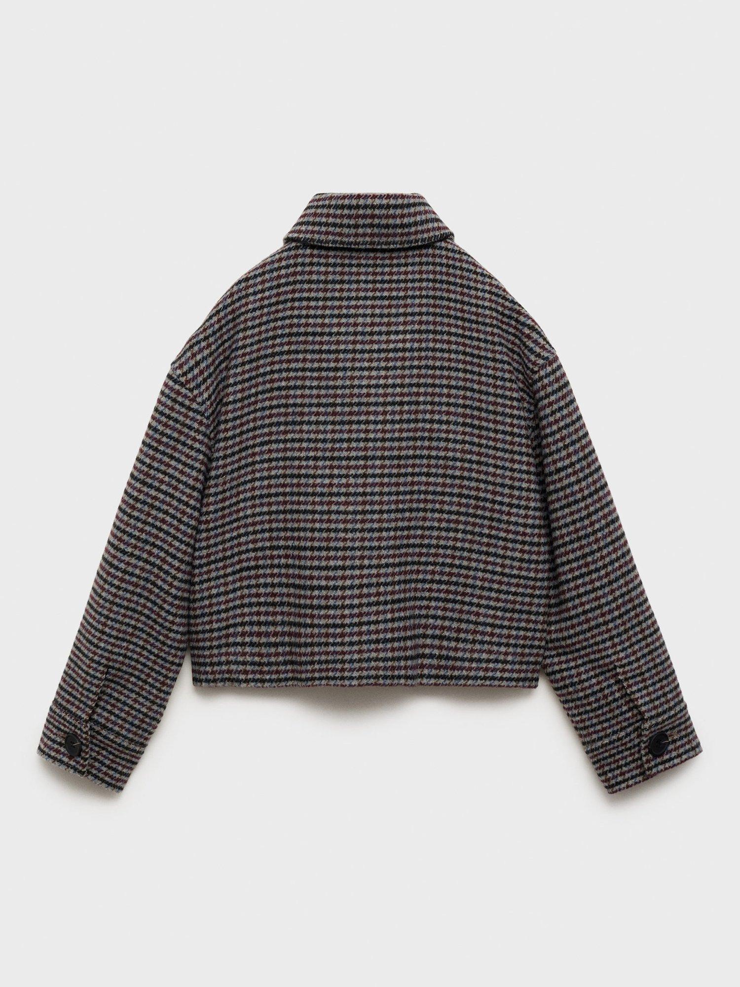 Product image 2 of 4, which shows Mango Kids' Vivian Tweed Coat, Dark Red/Multi, 11 years