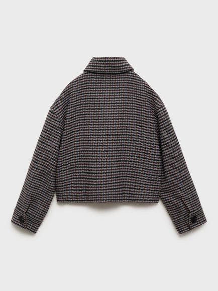 Mango Kids' Vivian Tweed Coat, Dark Red/Multi - view 2, Dark Red/Multi