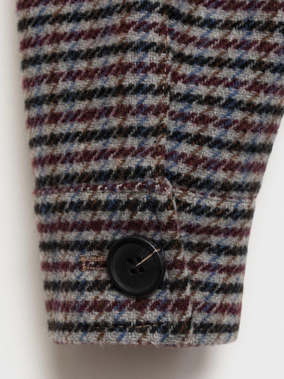 Product image 3 of 4, which shows Mango Kids' Vivian Tweed Coat, Dark Red/Multi, 11 years