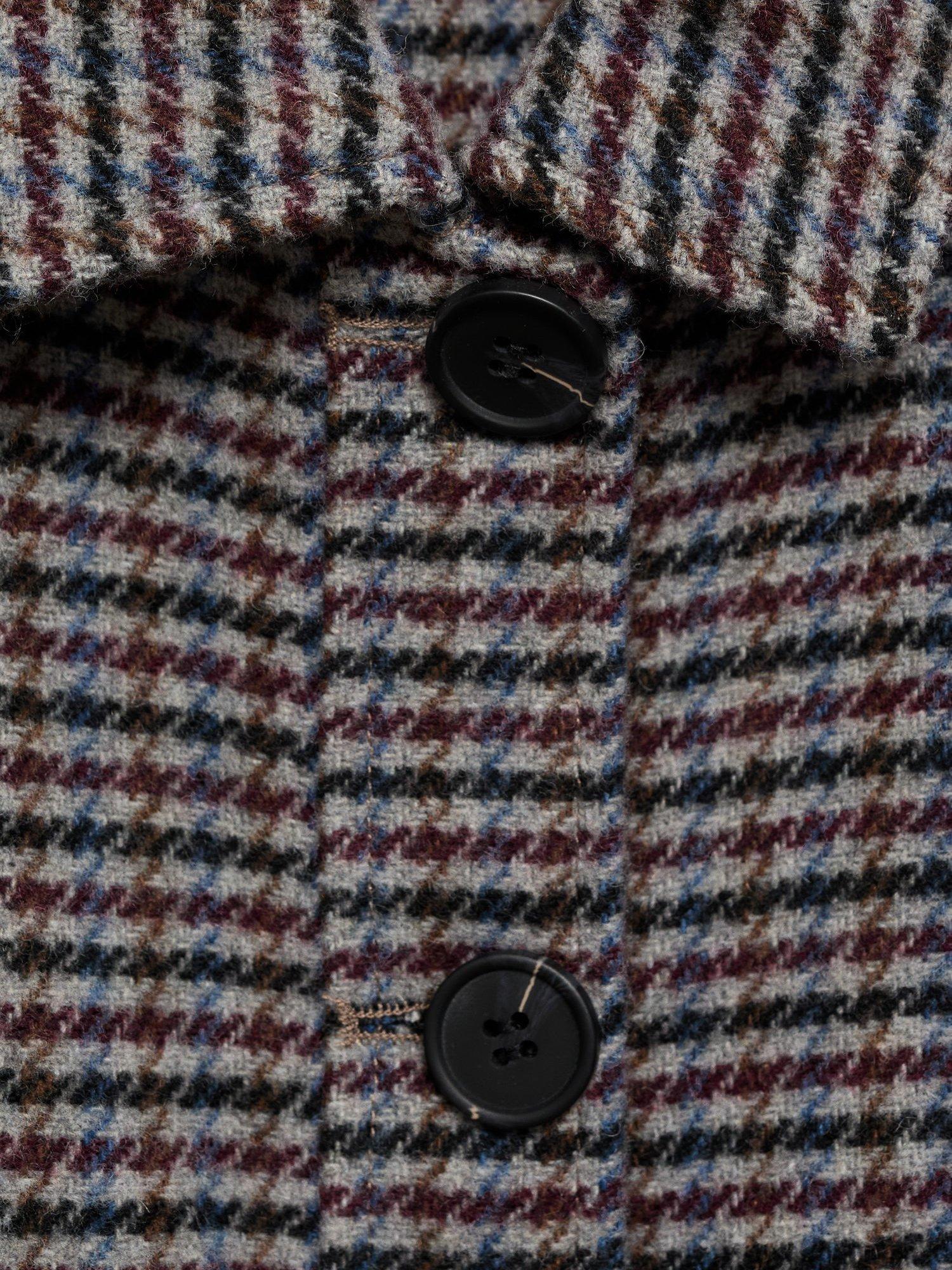 Product image 4 of 4, which shows Mango Kids' Vivian Tweed Coat, Dark Red/Multi, 11 years