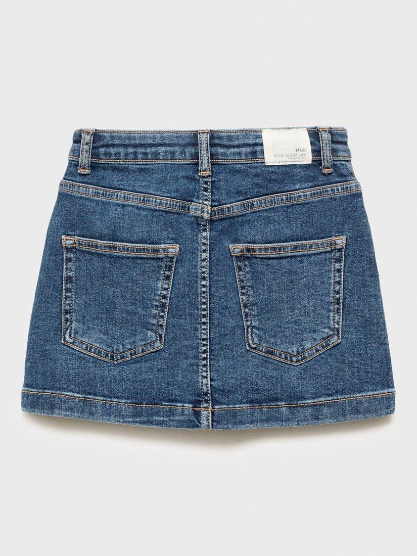 Product image 3 of 5, which shows Mango Kids' Sabrina Denim Skirt, Open Blue, 8 years