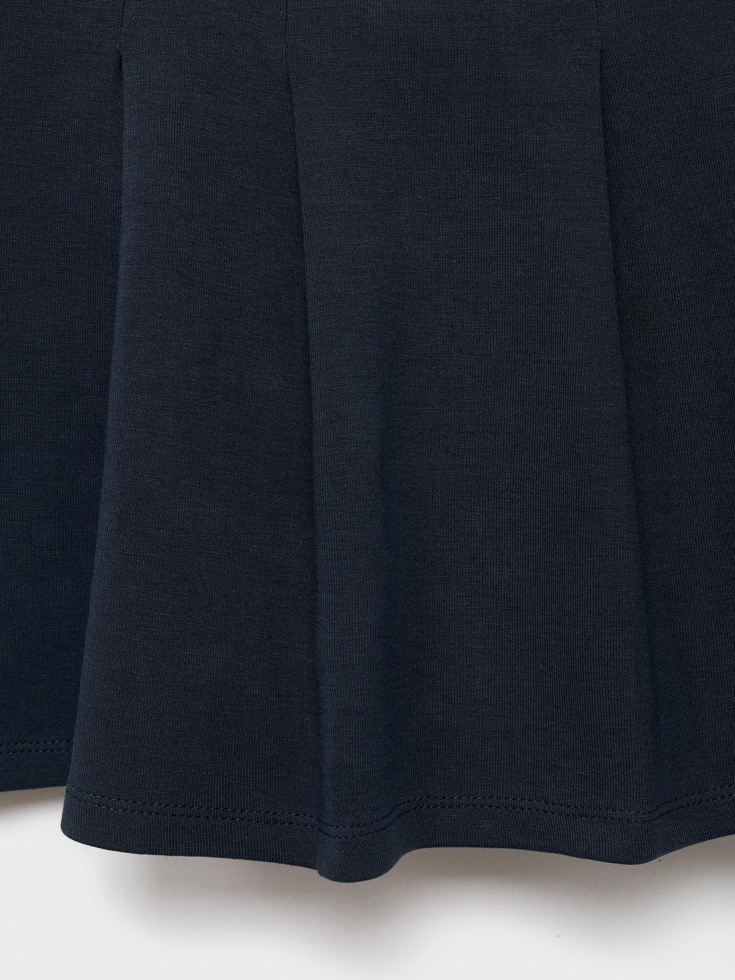 Product image 7 of 7, which shows Mango Kids' Cotton Blend Folded Tab Skirt, Navy, 11-12 years