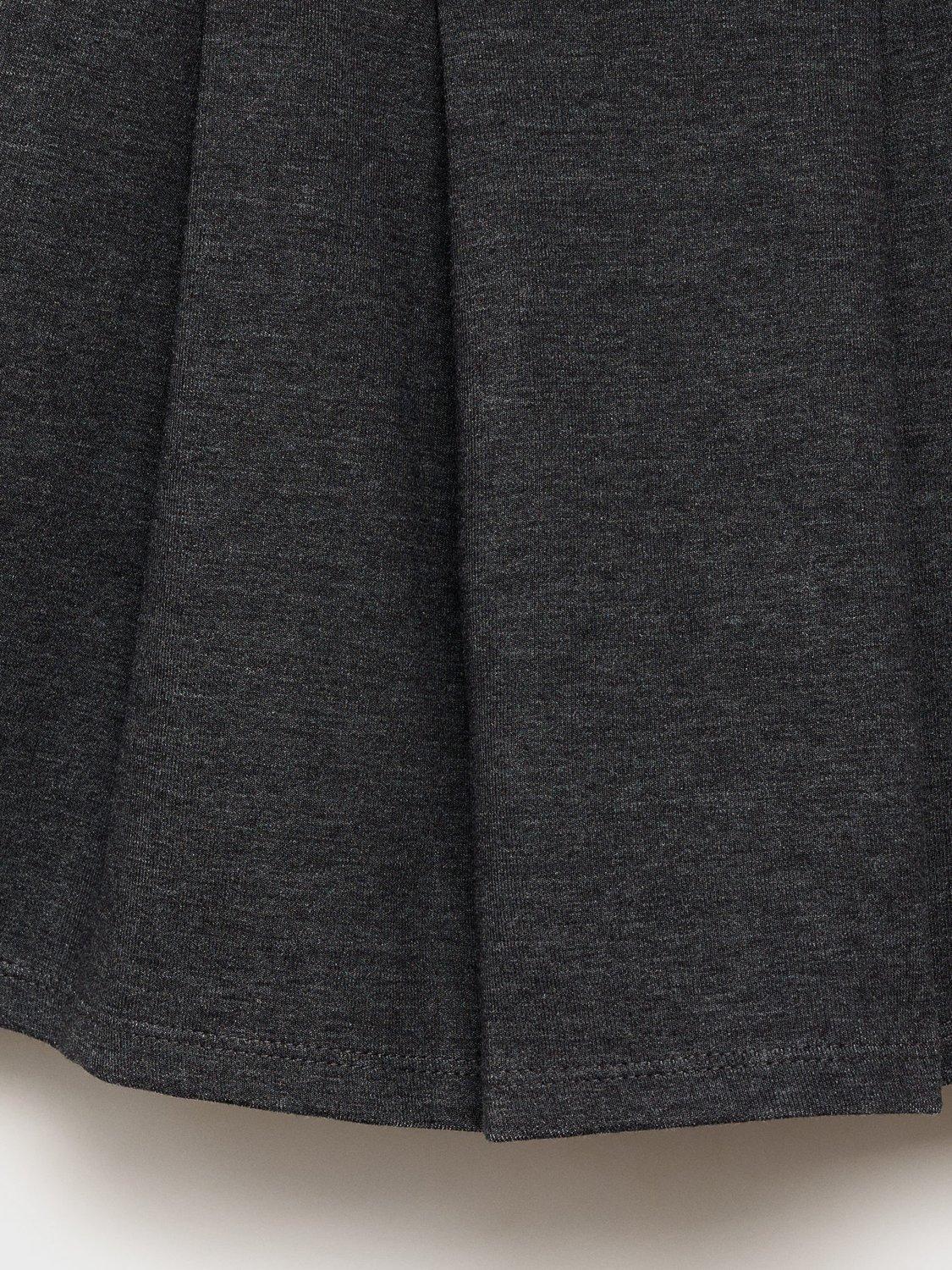 Product image 3 of 4, which shows Mango Kids' Cotton Blend Folded Tab Skirt, Dark Grey, 5-6 years