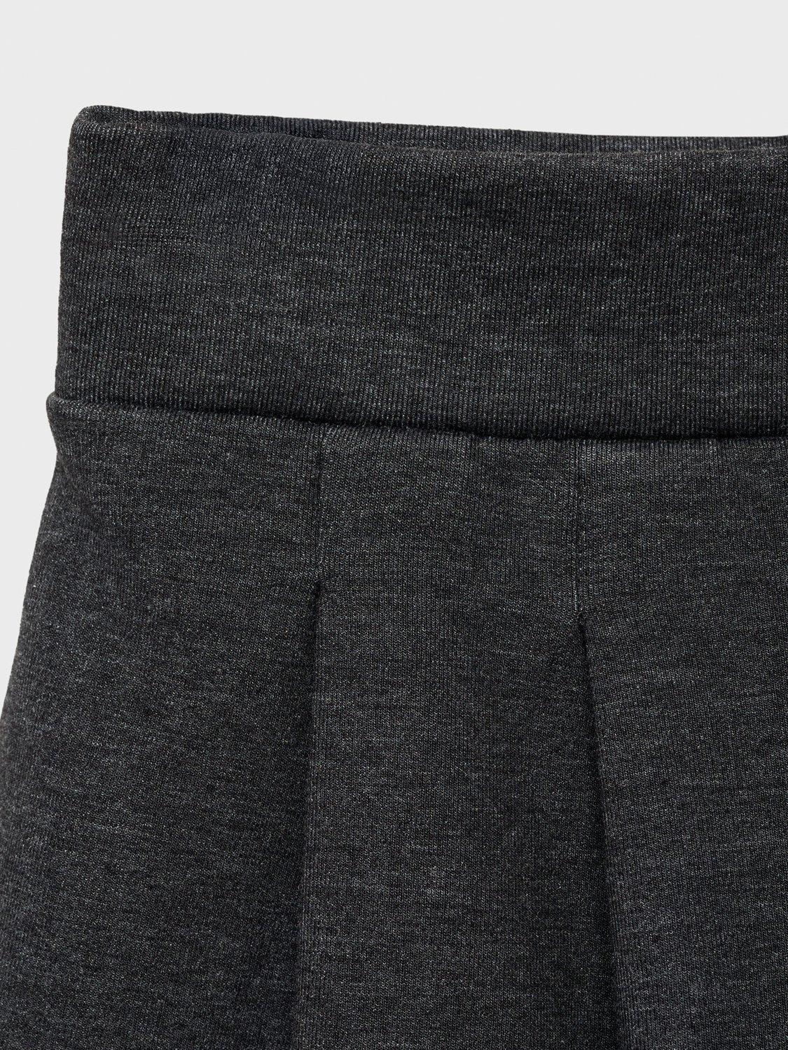 Product image 4 of 4, which shows Mango Kids' Cotton Blend Folded Tab Skirt, Dark Grey, 5-6 years