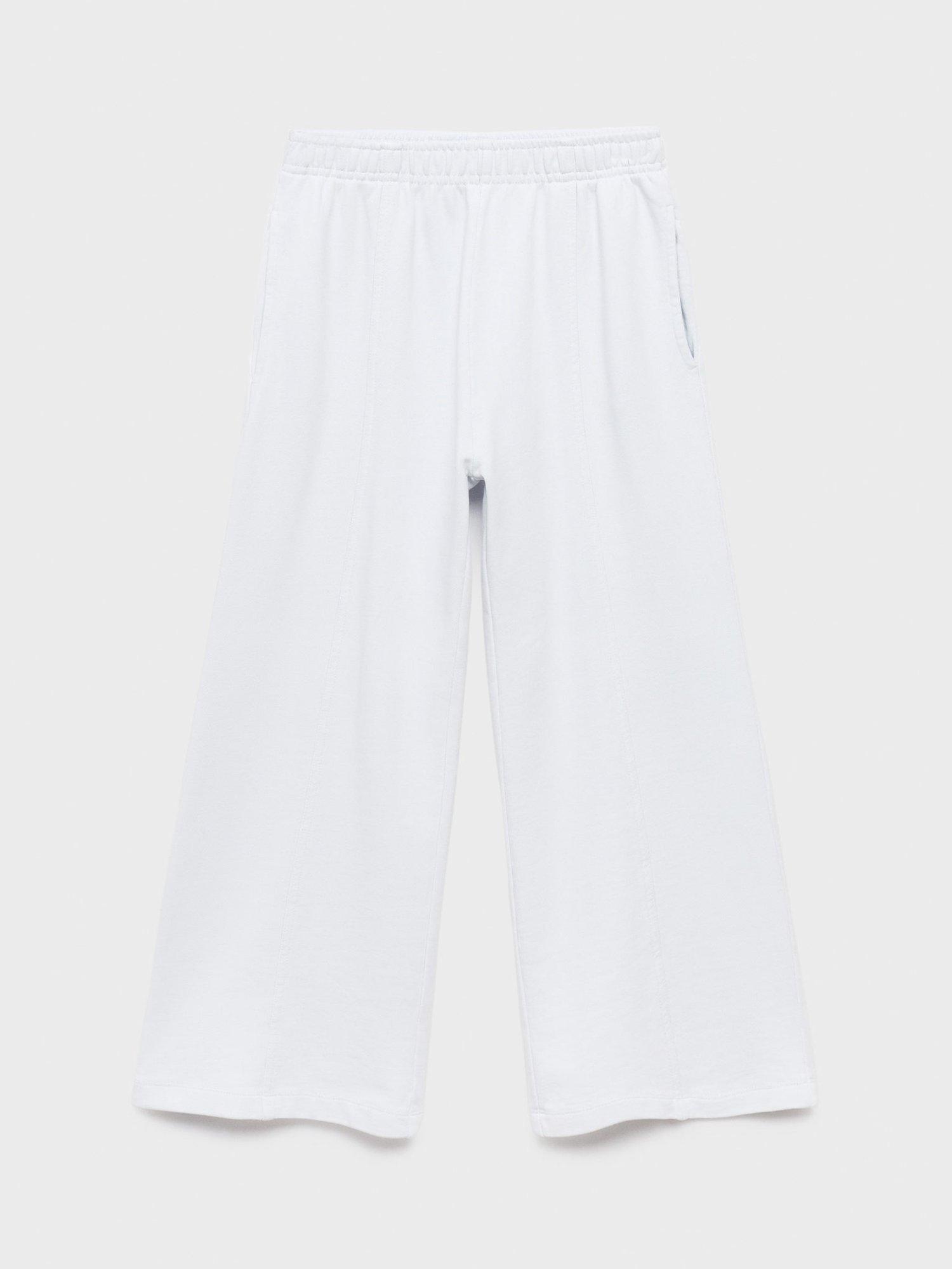 Product image 2 of 5, which shows Mango Kids' Cotton Elasticated Long Trousers, Light Pastel Blue, 7 years