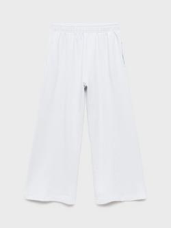 Mango Kids' Cotton Elasticated Long Trousers, Light Pastel Blue - view 2, Light Pastel Blue