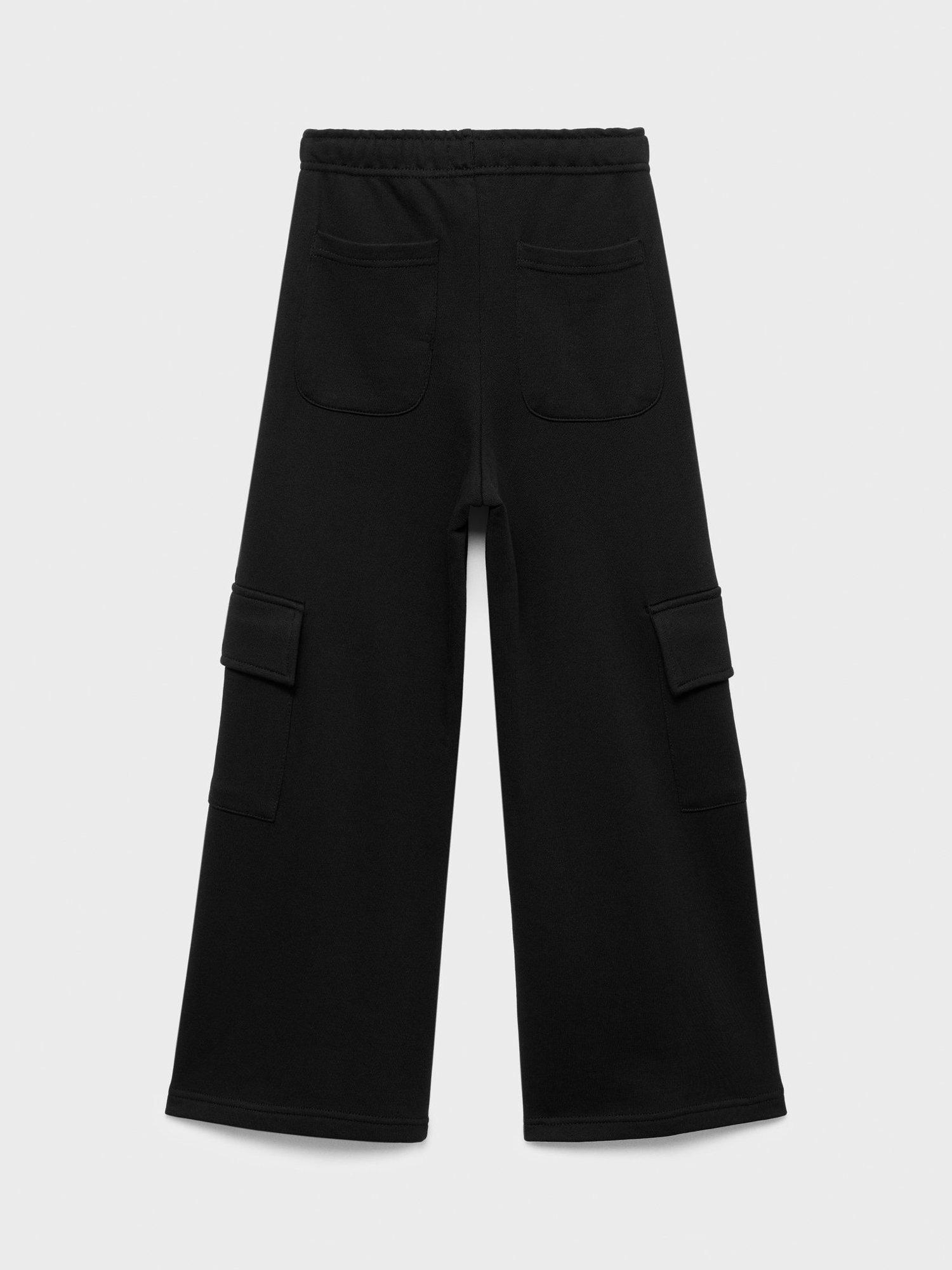 Product image 2 of 4, which shows Mango Kids' Cotton Cargo Trousers, Black, 10 years