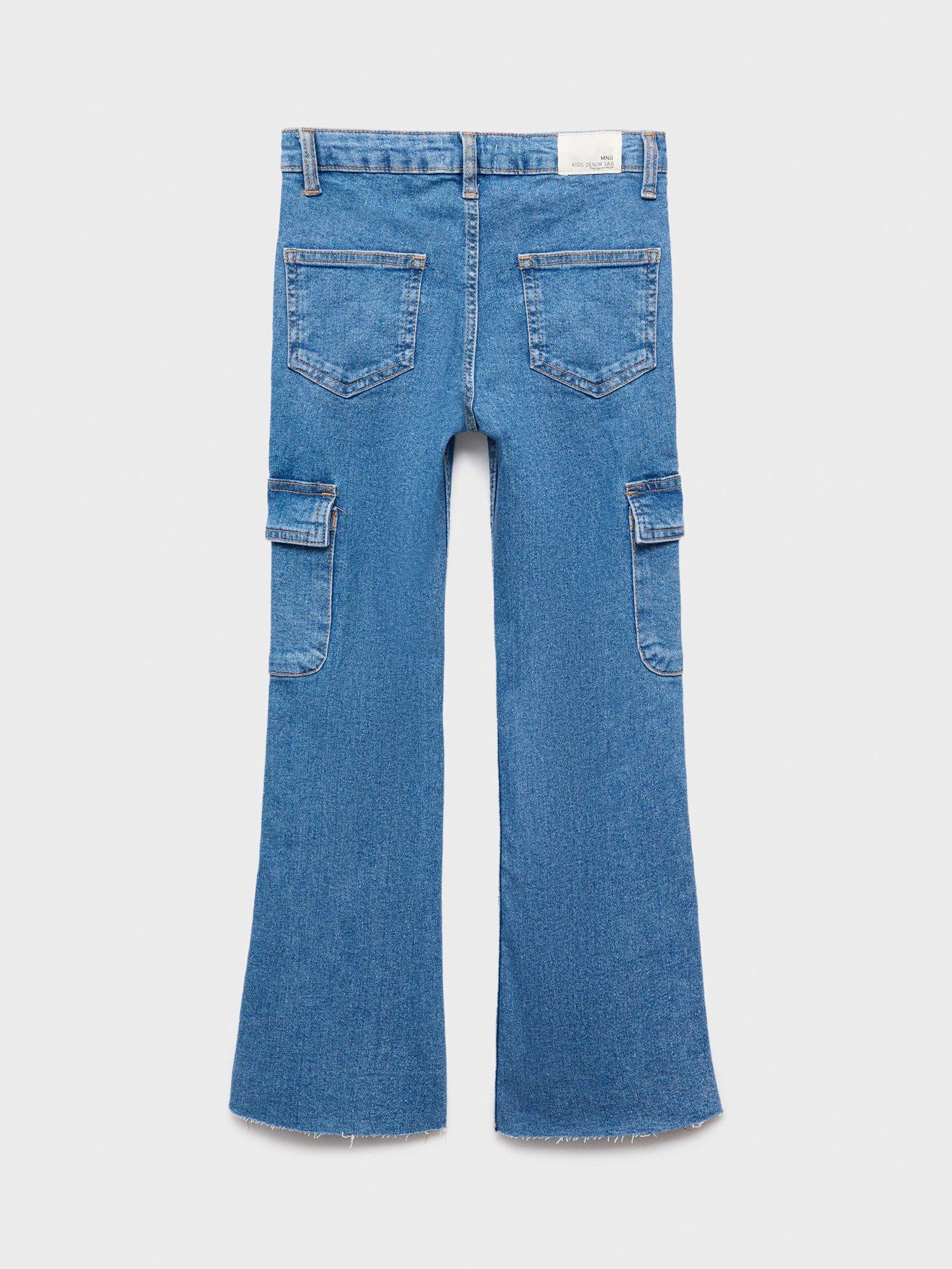 Product image 4 of 6, which shows Mango Kids' Cargo Jeans, Open Blue, 10 years