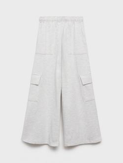 Mango Kids' Cotton Cargo Trousers, Light Pastel Grey - view 2, Light Pastel Grey