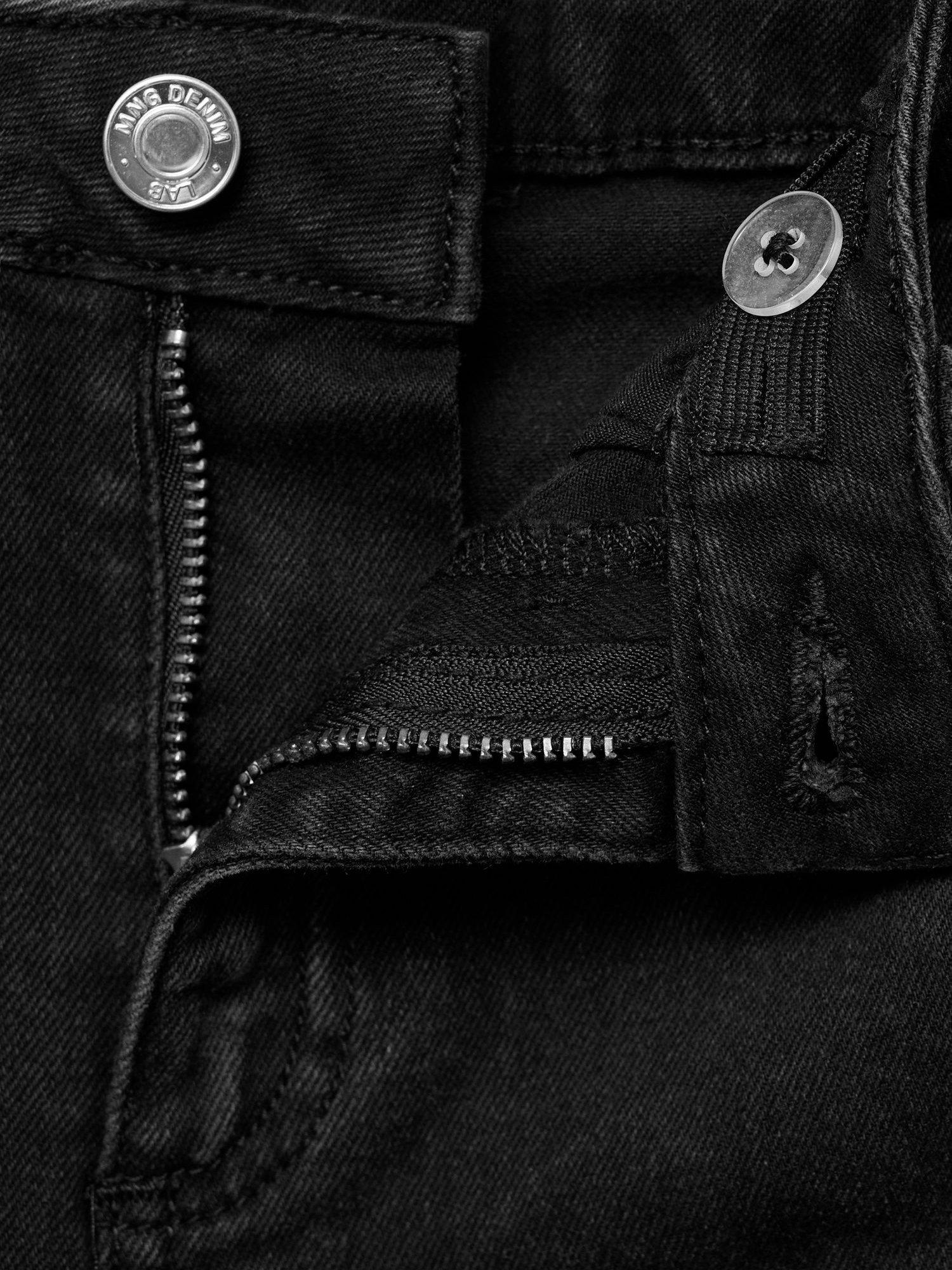 Product image 4 of 4, which shows Mango Kids' Denim Frayed Cargo Jeans, Open Grey, 10 years