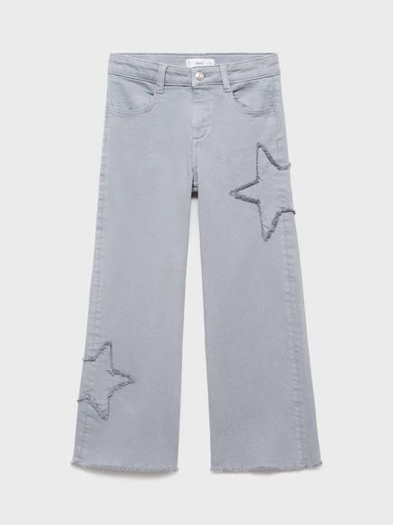 Mango Kids' Patch Trousers, Medium Blue, Medium Blue