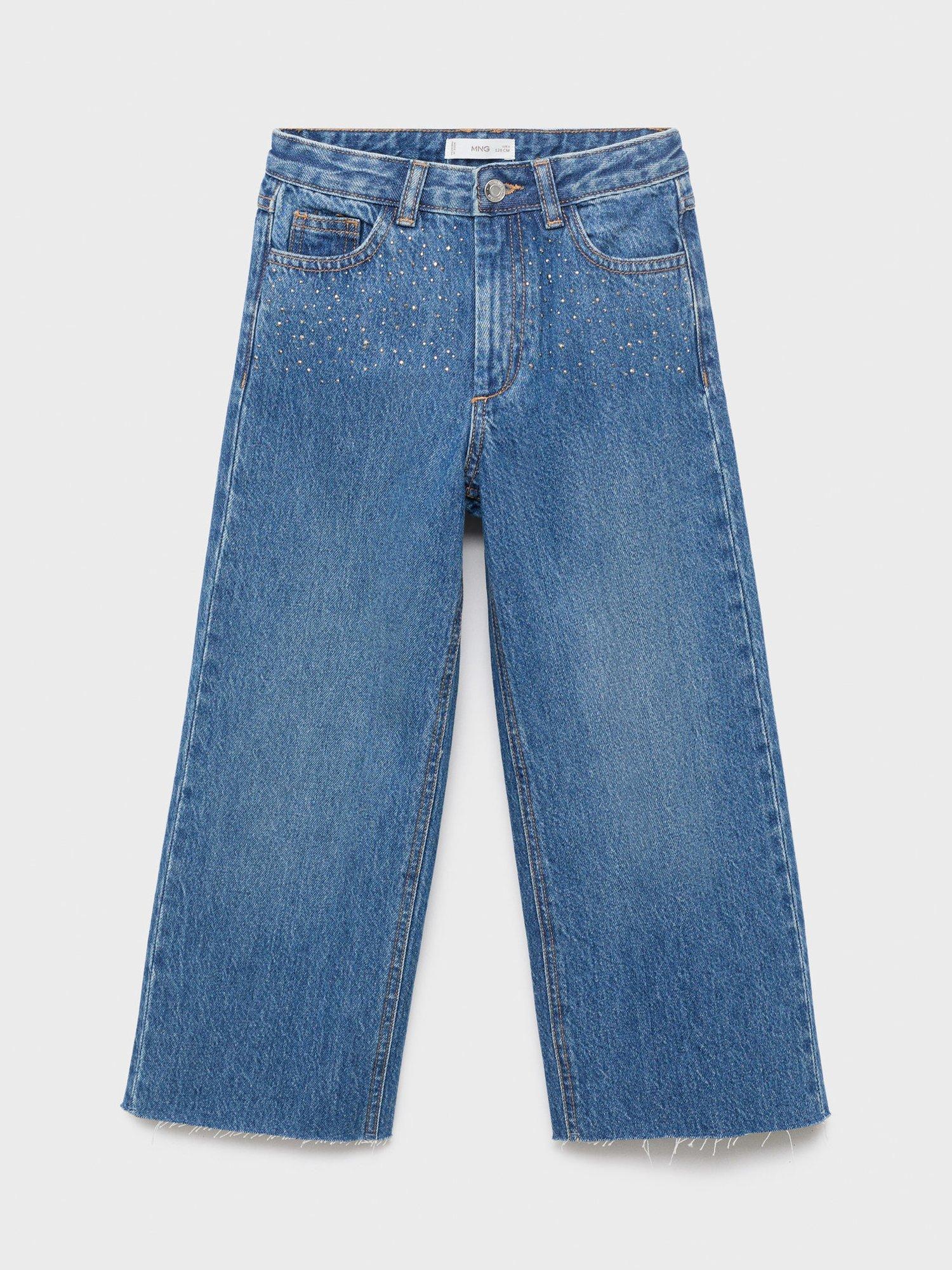 Product image 3 of 6, which shows Mango Kids' Shine Jeans, Open Blue, 10 years