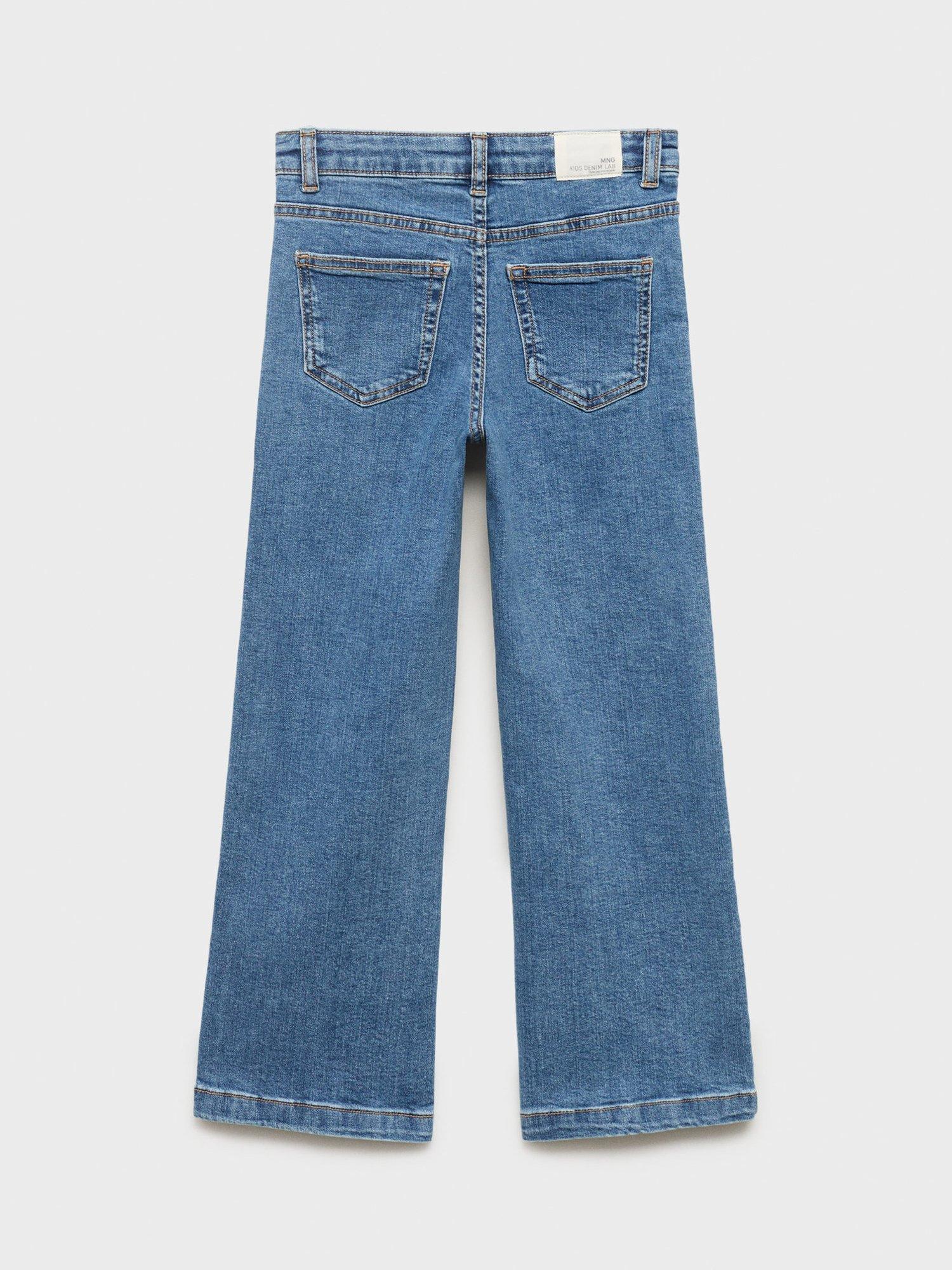 Product image 4 of 7, which shows Mango Kids' Denim Utility Jeans, Open Blue, 10 years